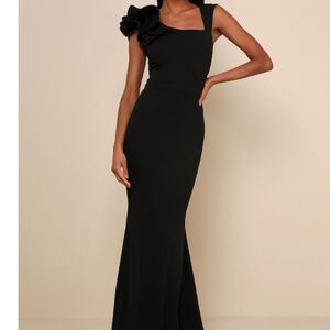 Lucette Red Sleeveless Ruffled Mermaid Maxi Dress